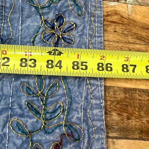 Vintage Uzbek Embroidery Suzani Bed Cover Table Cloth Throw 86"x104" Floral - Picture 11 of 11